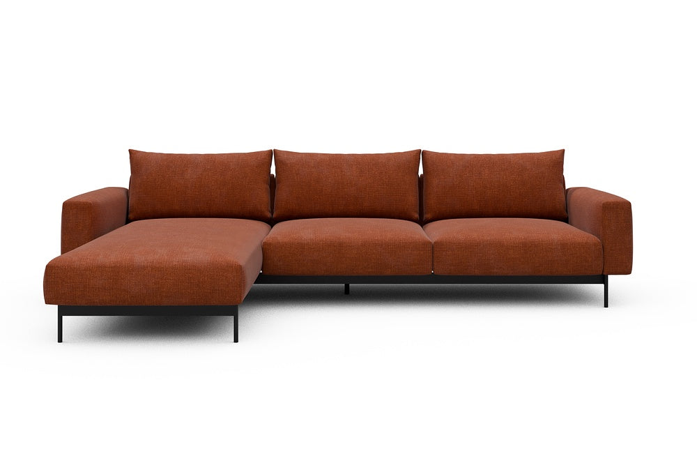 Arthon Modular Sofa - D2M - 305 x 185 cm - Chaise + 2 Seater - 412 Esina Rust Orange