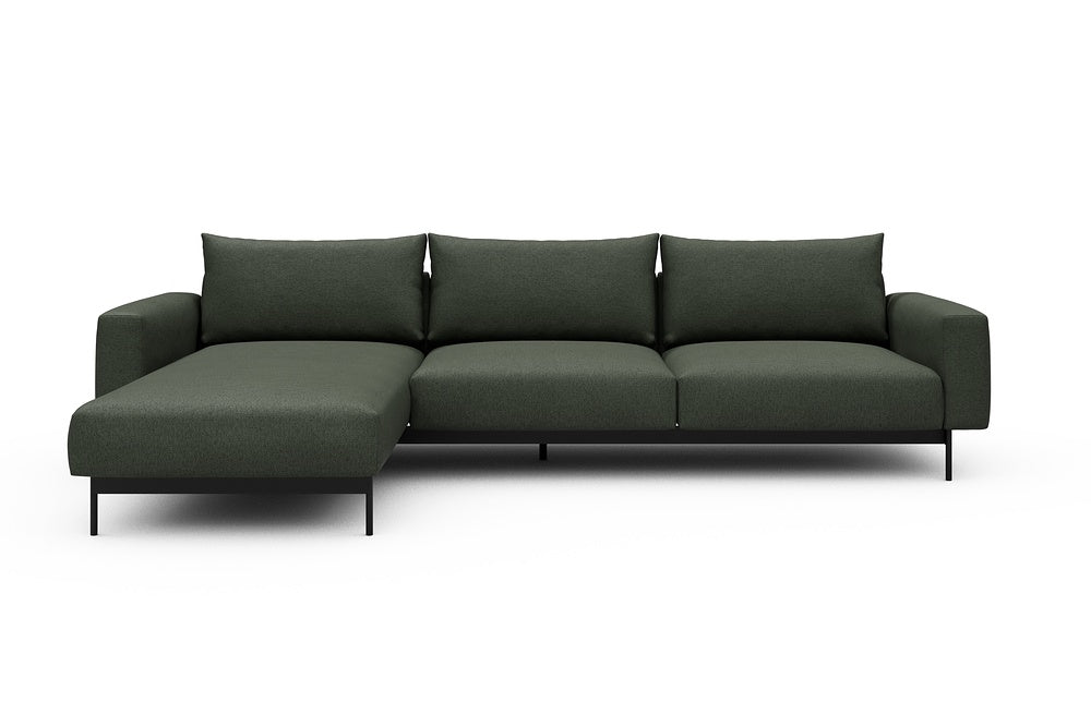 Arthon Modular Sofa - D2M - 305 x 185 cm - Chaise + 2 Seater - 488 Denari Forest Green