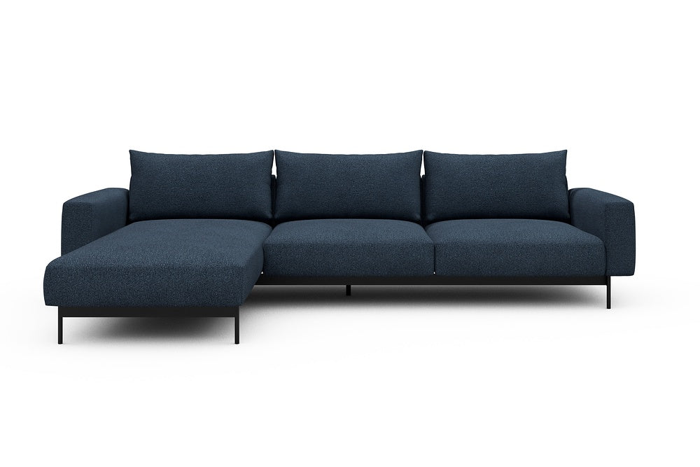 Arthon Modular Sofa - D2M - 305 x 185 cm - Chaise + 2 Seater - 537 Bouclé Blue