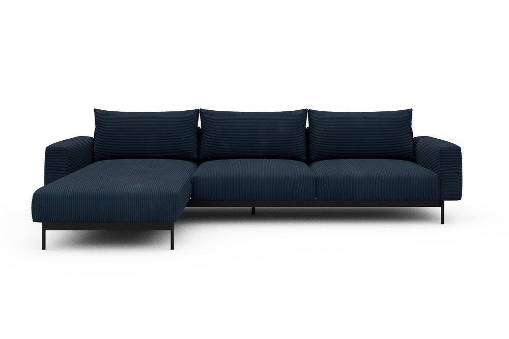 Arthon Modular Sofa - D2M - 305 x 185 cm - Chaise + 2 Seater - 591 Corduroy Midnight-Blue