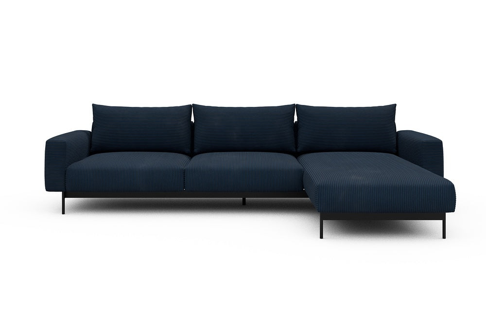 Arthon Modular Sofa - D2 - 305 x 185 cm - 2 Seater + Chaise - 591 Corduroy Midnight-Blue