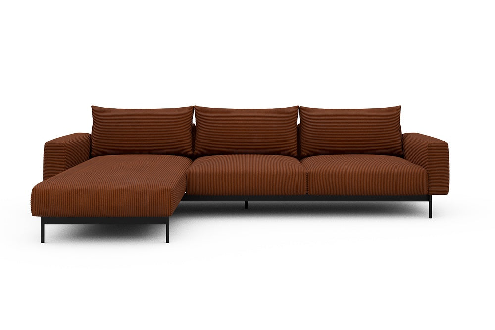 Arthon Modular Sofa - D2M - 305 x 185 cm - Chaise + 2 Seater - 595 Corduroy Burnt-Orange