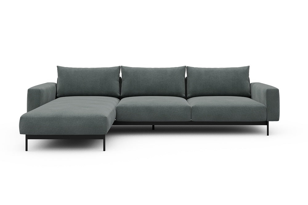 Arthon Modular Sofa - D2M - 305 x 185 cm - Chaise + 2 Seater - 812 Smooth Smooth Silver Grey