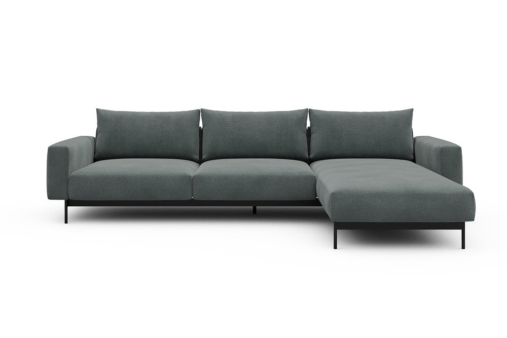 Arthon Modular Sofa - D2 - 305 x 185 cm - 2 Seater + Chaise - 812 Smooth Smooth Silver Grey