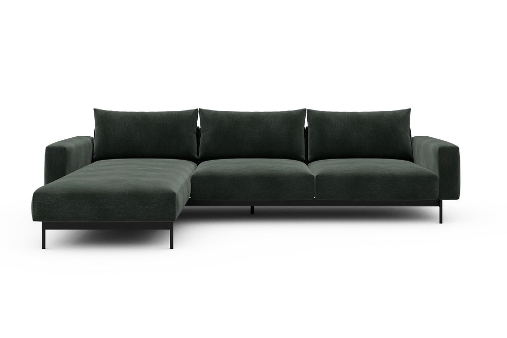Arthon Modular Sofa - D2M - 305 x 185 cm - Chaise + 2 Seater - 814 Smooth Laural Green