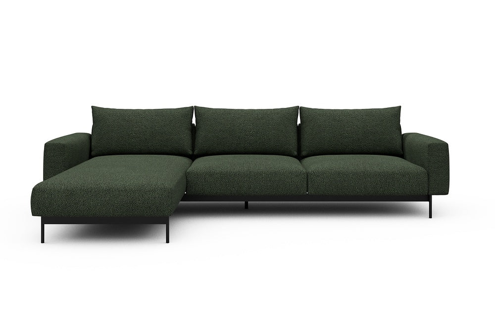 Arthon Modular Sofa - D2M - 305 x 185 cm - Chaise + 2 Seater - 869 Vanora Deep Green