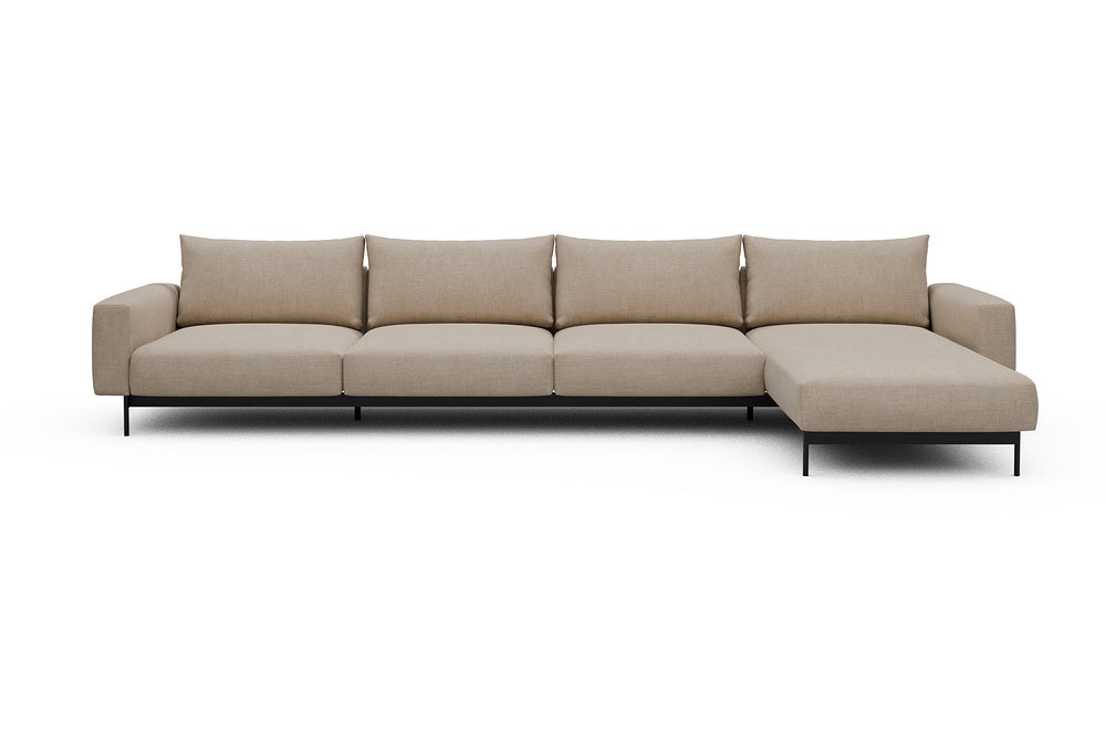 Arthon Modular Sofa - D3 - 395 x 185 cm - 3 Seater + Chaise - 410 Esina Almond Beige