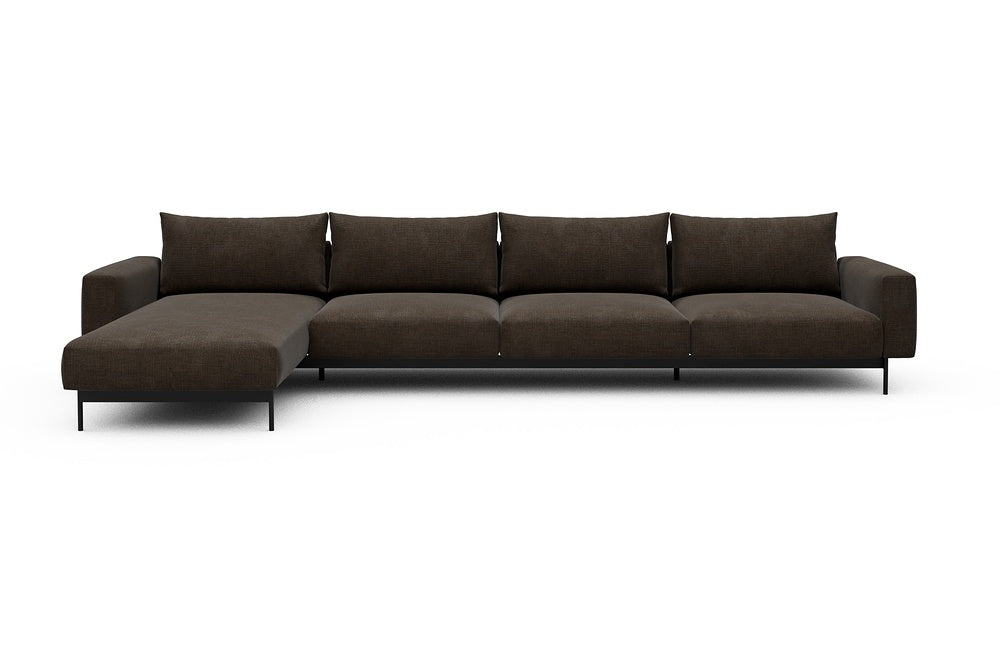 Arthon Modular Sofa - D3M - 395 x 185 cm - Chaise + 3 Seater - 411 Esina Cedar Brown