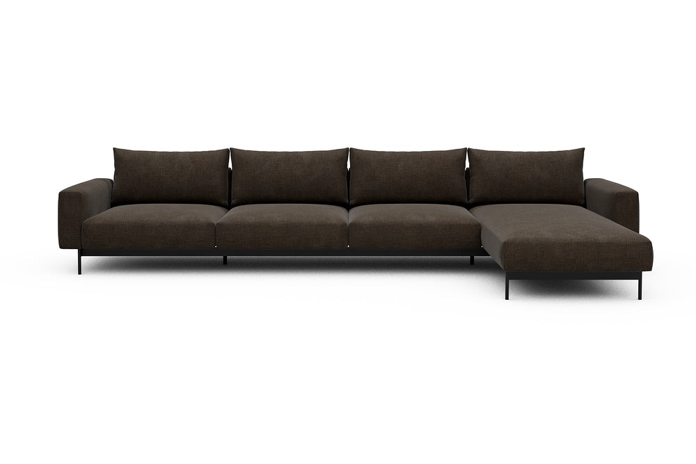 Arthon Modular Sofa - D3 - 395 x 185 cm - 3 Seater + Chaise - 411 Esina Cedar Brown