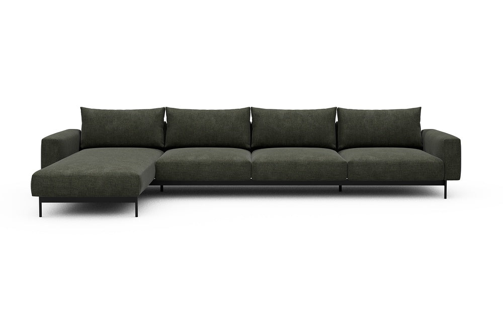 Arthon Modular Sofa - D3M - 395 x 185 cm - Chaise + 3 Seater - 413 Esina Olive Green