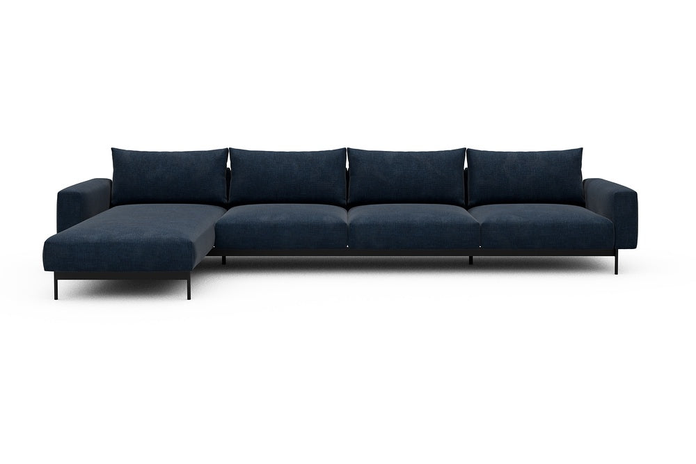 Arthon Modular Sofa - D3M - 395 x 185 cm - Chaise + 3 Seater - 414 Esina Indigo Blue