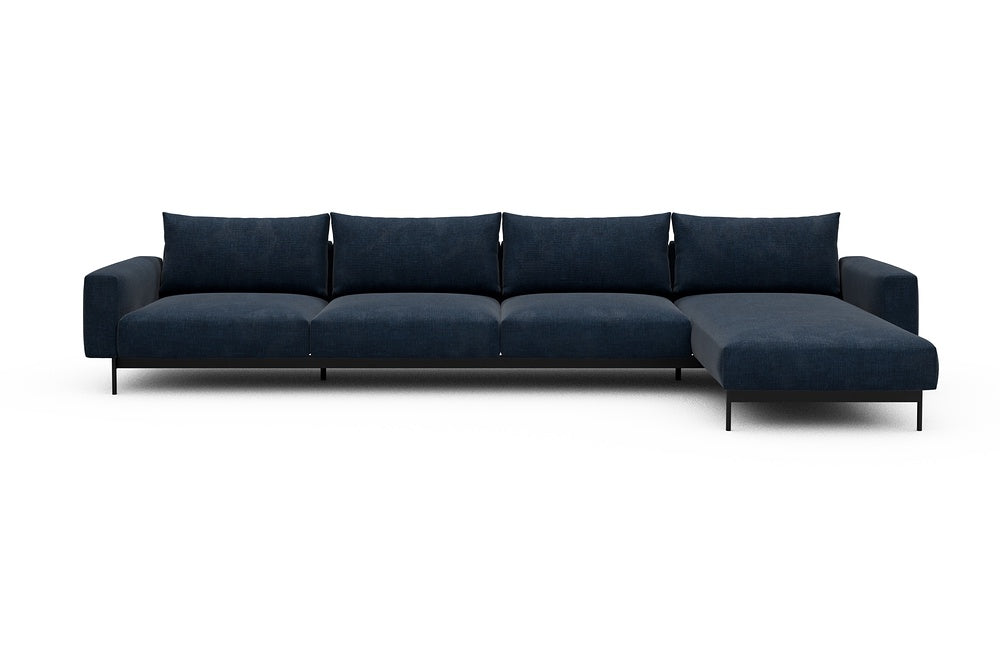 Arthon Modular Sofa - D3 - 395 x 185 cm - 3 Seater + Chaise - 414 Esina Indigo Blue