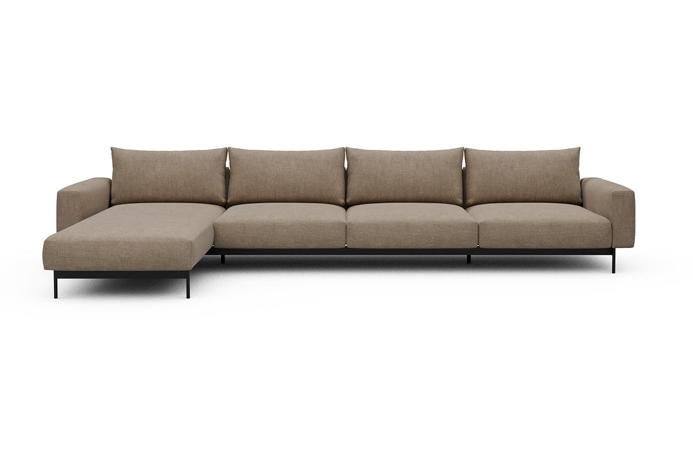 Arthon Modular Sofa - D3M - 395 x 185 cm - Chaise + 3 Seater - 417 Esina Mocha