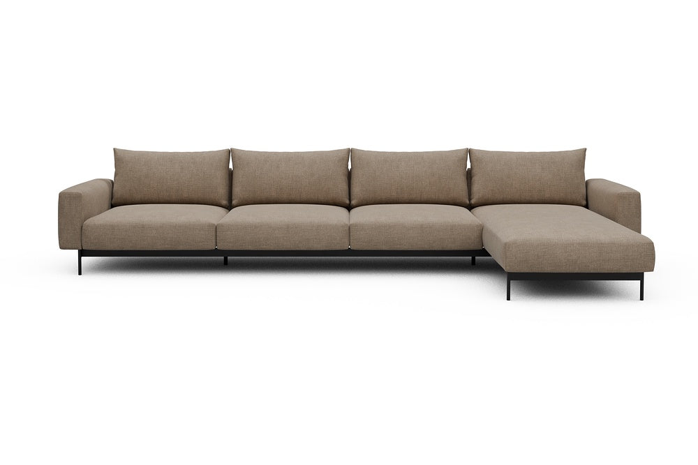 Arthon Modular Sofa - D3 - 395 x 185 cm - 3 Seater + Chaise - 417 Esina Mocha