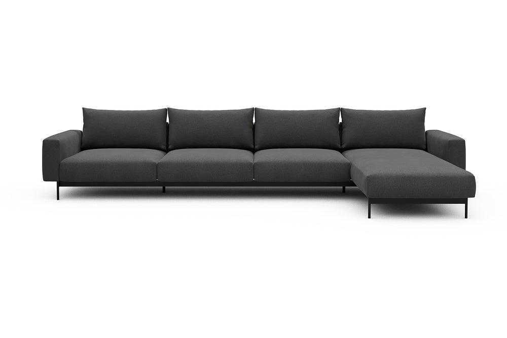 Arthon Modular Sofa - D3 - 395 x 185 cm - 3 Seater + Chaise - 441 Satya Warm Zinc