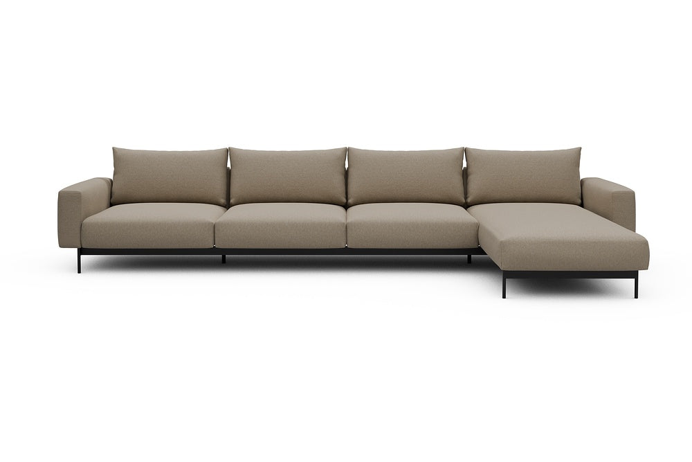 Arthon Modular Sofa - D3 - 395 x 185 cm - 3 Seater + Chaise - 445 Satya Natural Biege