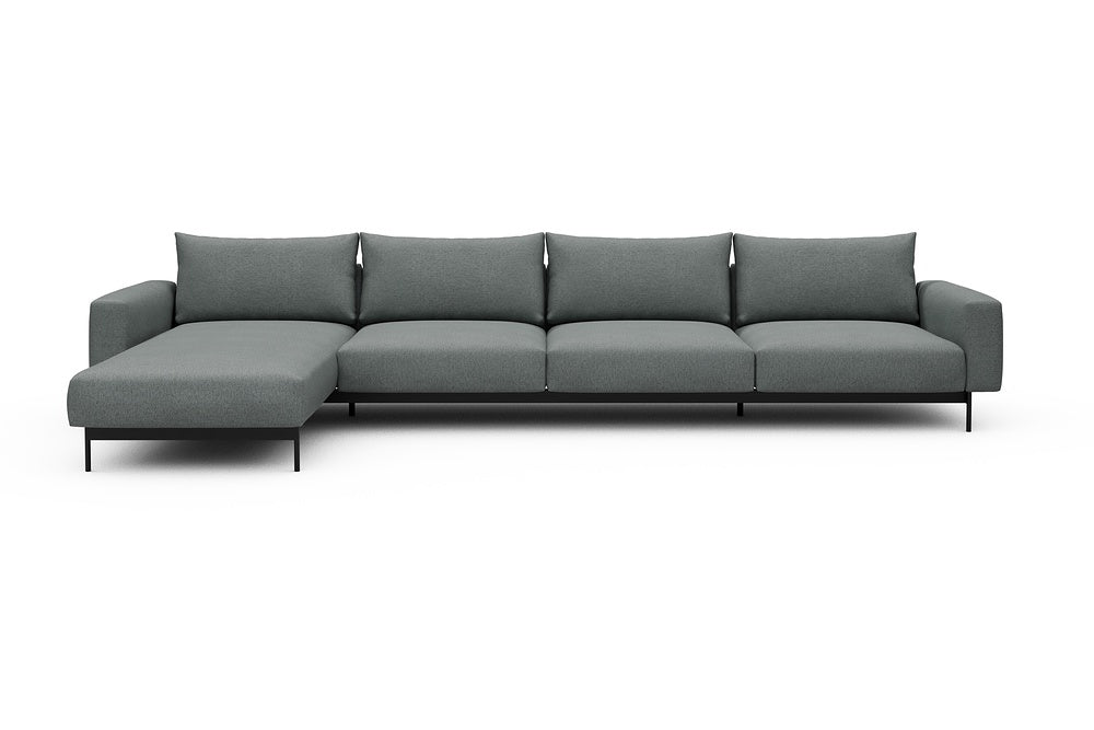 Arthon Modular Sofa - D3M - 395 x 185 cm - Chaise + 3 Seater - 485 Denari Soft Grey
