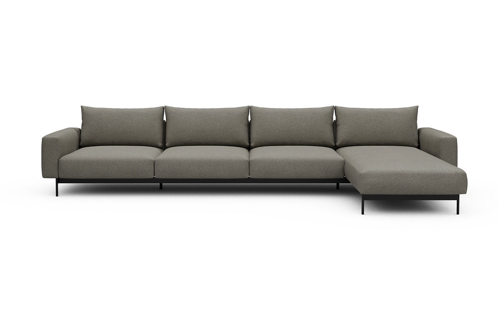 Arthon Modular Sofa - D3 - 395 x 185 cm - 3 Seater + Chaise - 486 Denari Warm Grey
