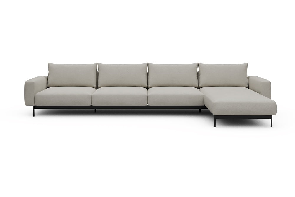Arthon Modular Sofa - D3 - 395 x 185 cm - 3 Seater + Chaise - 487 Denari Clean Beige