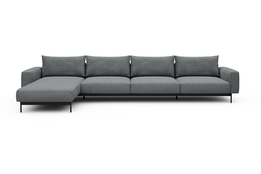 Arthon Modular Sofa - D3M - 395 x 185 cm - Chaise + 3 Seater - 495 Casone Gravel Grey