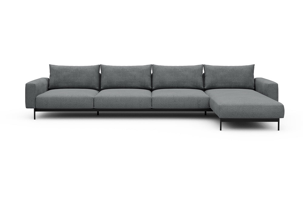 Arthon Modular Sofa - D3 - 395 x 185 cm - 3 Seater + Chaise - 495 Casone Gravel Grey