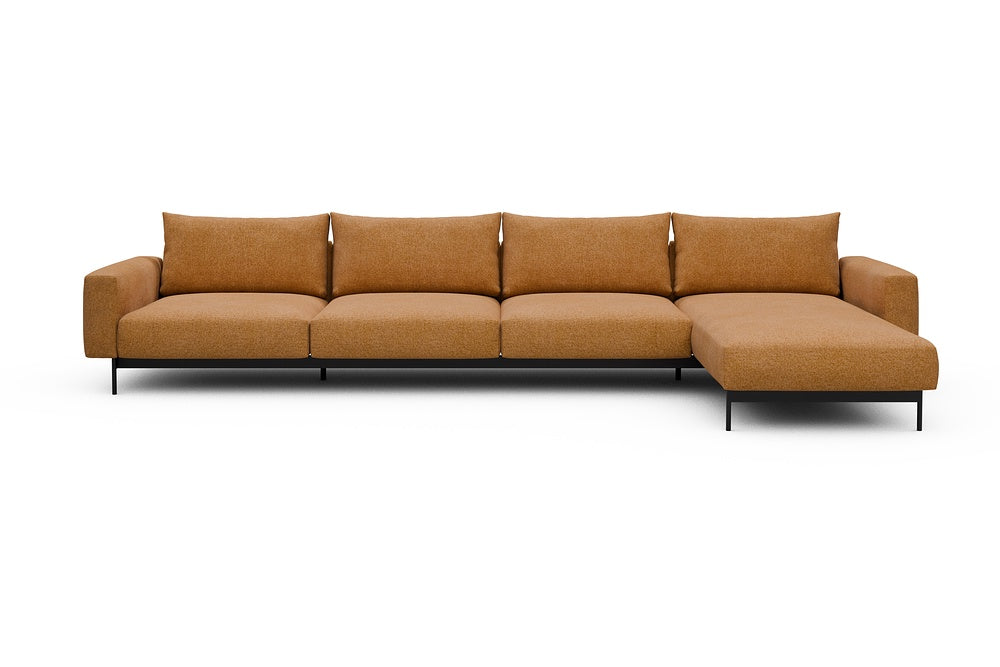 Arthon Modular Sofa - D3 - 395 x 185 cm - 3 Seater + Chaise - 497 Casone Warm Yellow