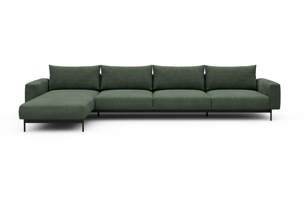 Arthon Modular Sofa - D3M - 395 x 185 cm - Chaise + 3 Seater - 498 Casone Forest Green
