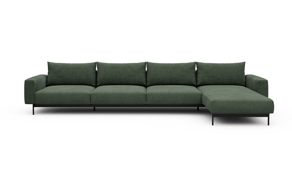 Arthon Modular Sofa - D3 - 395 x 185 cm - 3 Seater + Chaise - 498 Casone Forest Green
