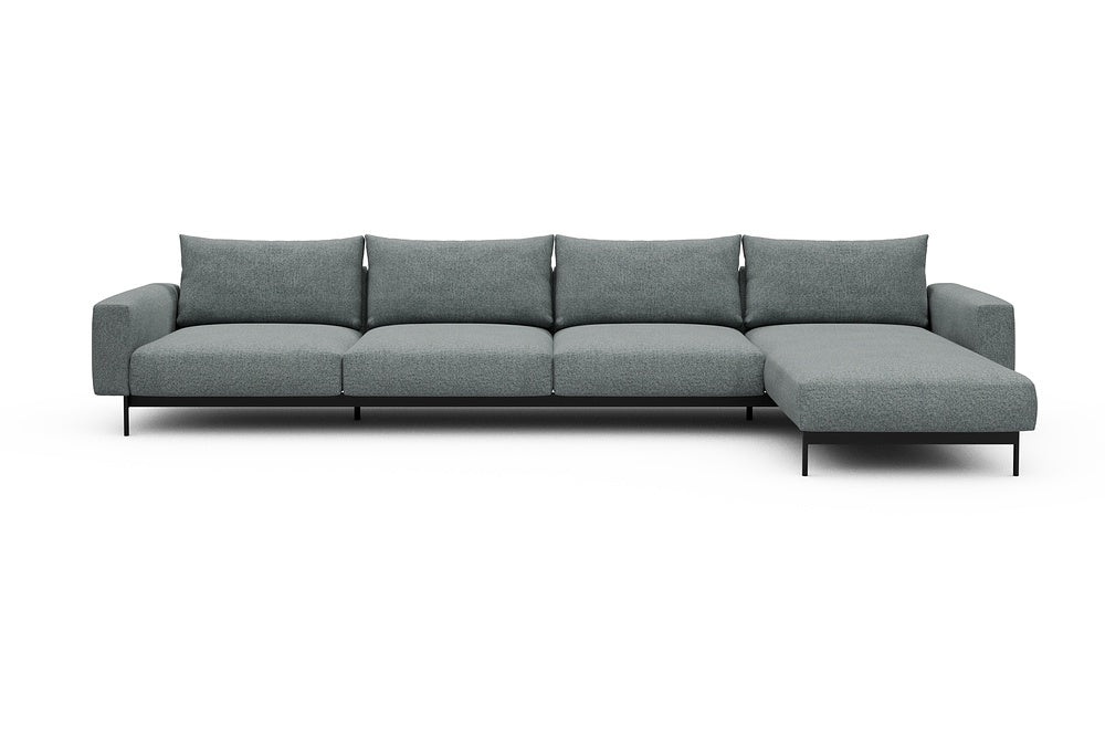 Arthon Modular Sofa - D3 - 395 x 185 cm - 3 Seater + Chaise - 499 Casone Light mixed Green