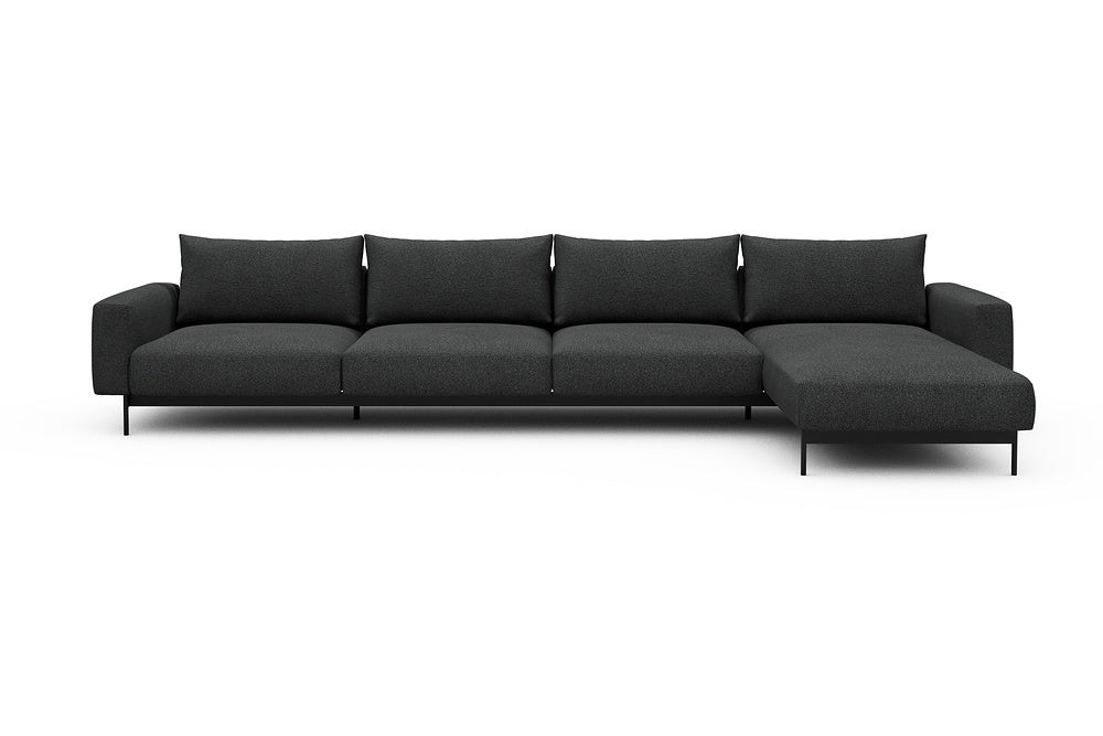 Arthon Modular Sofa - D3 - 395 x 185 cm - 3 Seater + Chaise - 529 Bouclé Charcoal