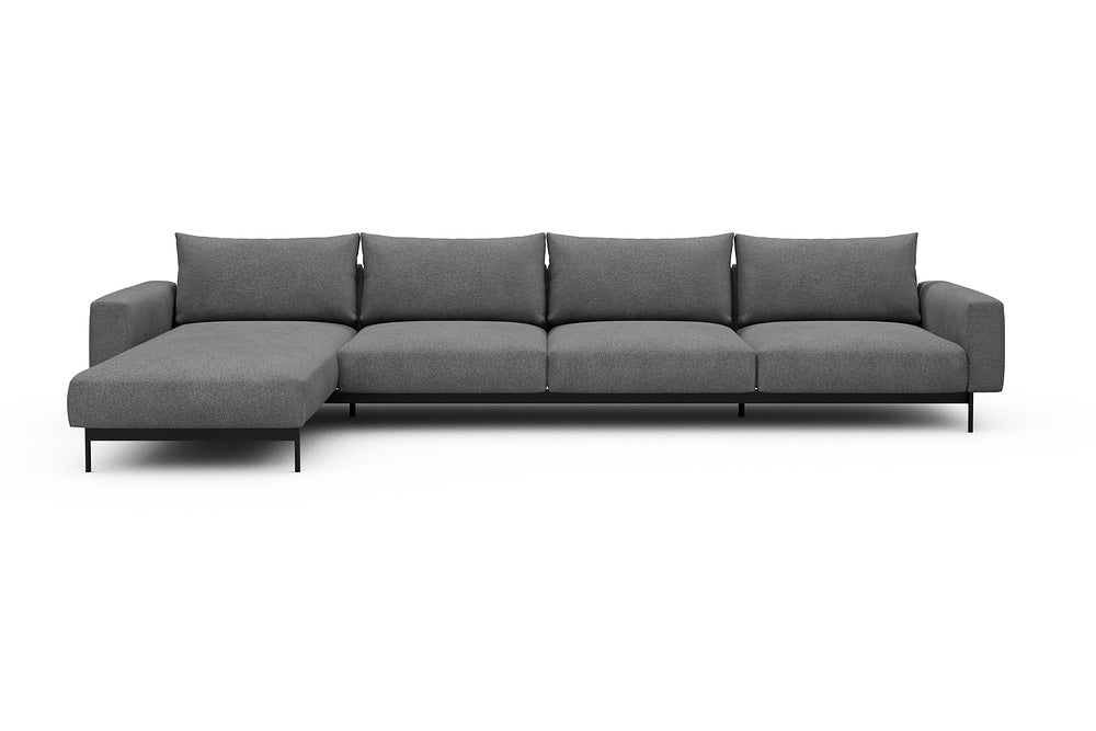 Arthon Modular Sofa - D3M - 395 x 185 cm - Chaise + 3 Seater - 533 Bouclé Ash Grey