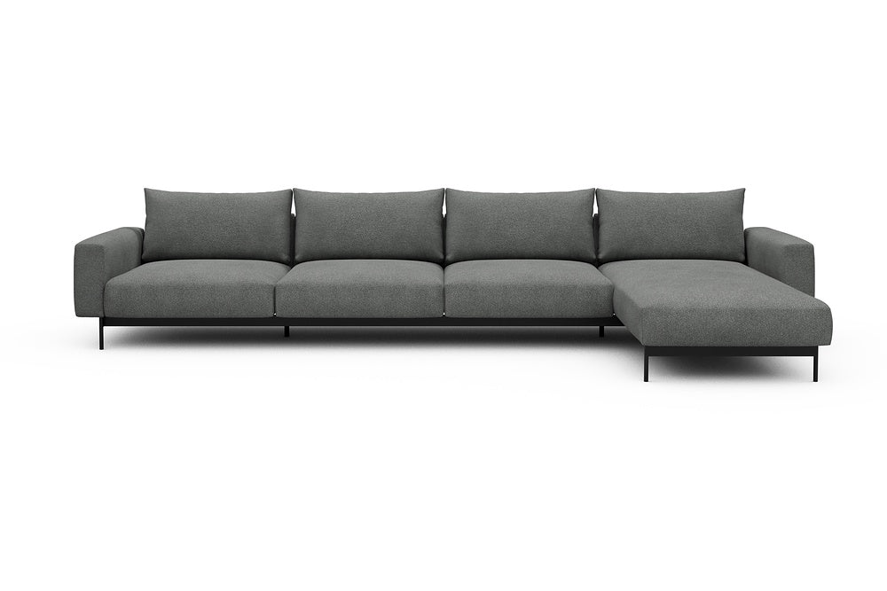 Arthon Modular Sofa - D3 - 395 x 185 cm - 3 Seater + Chaise - 533 Bouclé Ash Grey