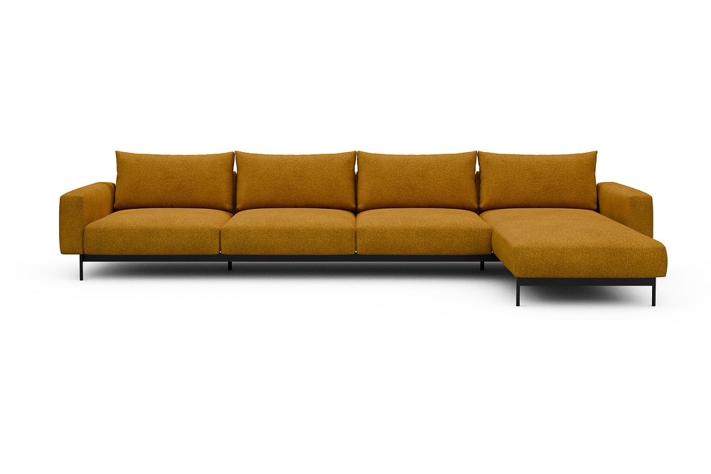 Arthon Modular Sofa - D3 - 395 x 185 cm - 3 Seater + Chaise - 536 Bouclé Ochre