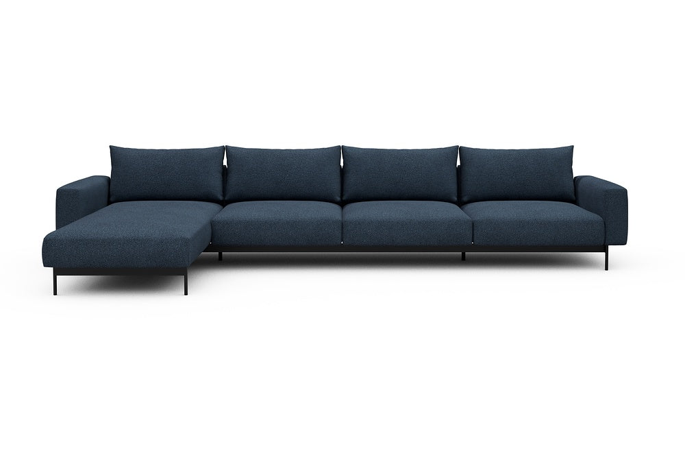 Arthon Modular Sofa - D3M - 395 x 185 cm - Chaise + 3 Seater - 537 Bouclé Blue