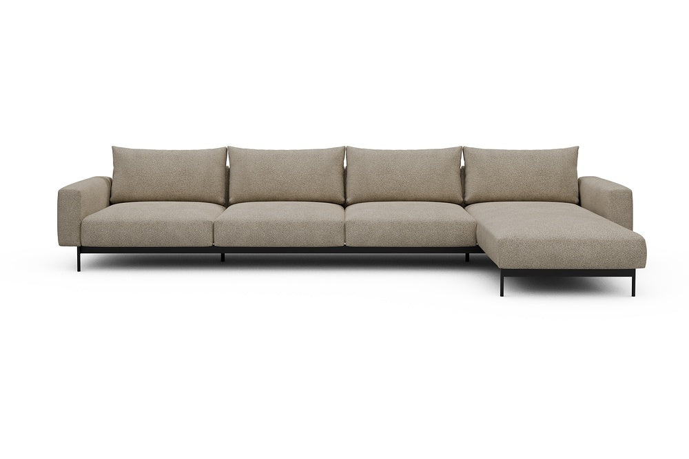 Arthon Modular Sofa - D3 - 395 x 185 cm - 3 Seater + Chaise - 539 Bouclé Beige