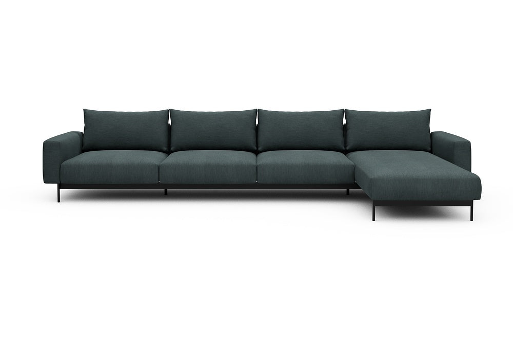 Arthon Modular Sofa - D3 - 395 x 185 cm - 3 Seater + Chaise - 573 Vivus Dusty Blue