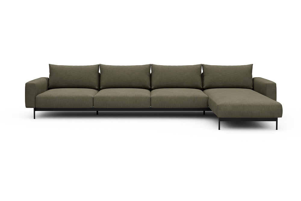 Arthon Modular Sofa - D3 - 395 x 185 cm - 3 Seater + Chaise - 575 Vivus Dusty Olive