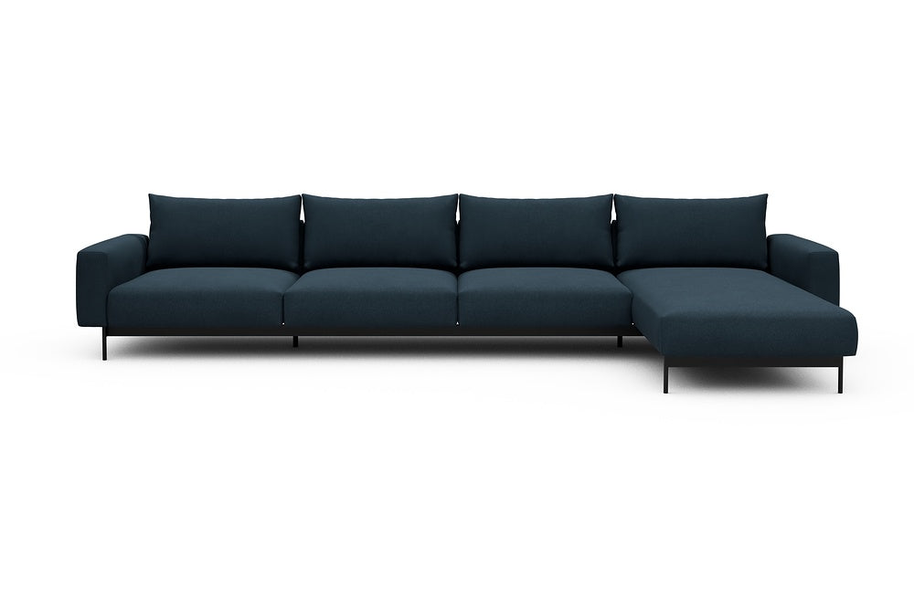 Arthon Modular Sofa - D3 - 395 x 185 cm - 3 Seater + Chaise - 580 Argus Navy Blue