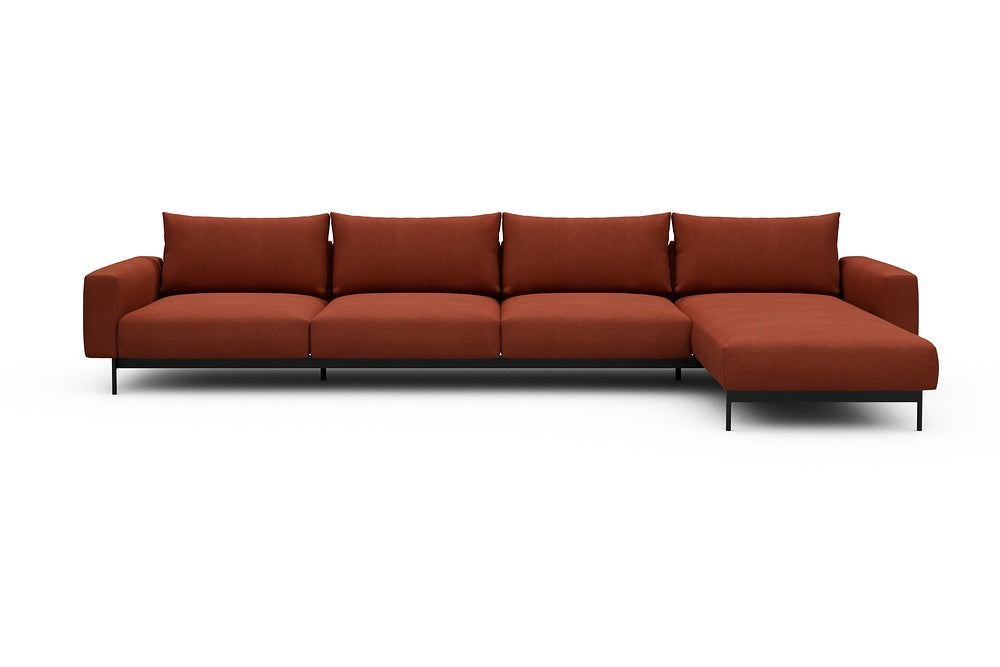 Arthon Modular Sofa - D3 - 395 x 185 cm - 3 Seater + Chaise - 581 Argus Rust