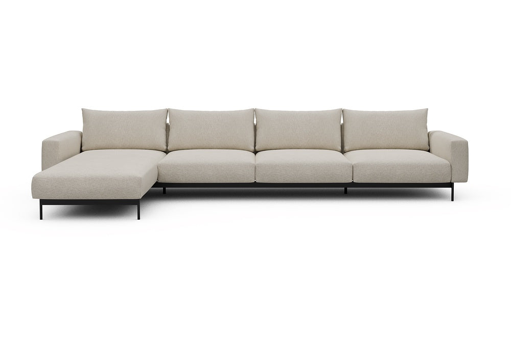 Arthon Modular Sofa - D3M - 395 x 185 cm - Chaise + 3 Seater - 584 Argus Natural