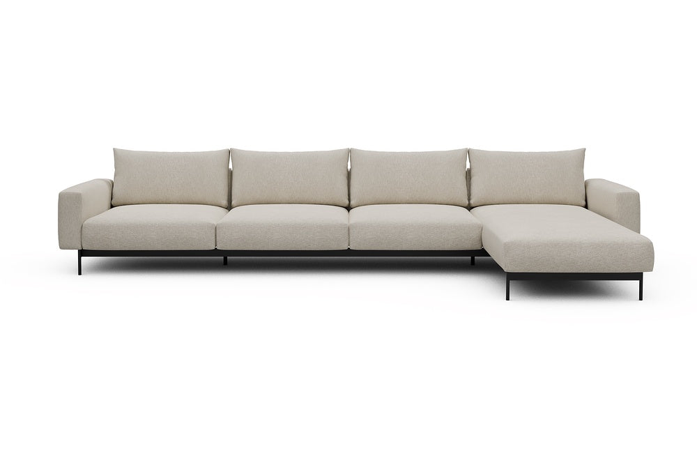 Arthon Modular Sofa - D3 - 395 x 185 cm - 3 Seater + Chaise - 584 Argus Natural