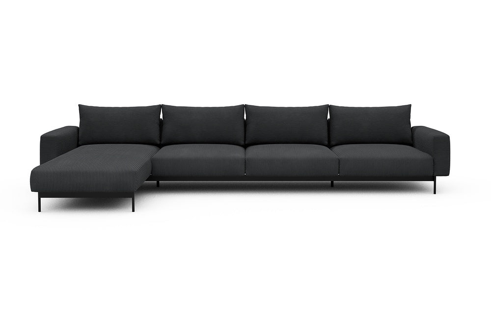 Arthon Modular Sofa - D3M - 395 x 185 cm - Chaise + 3 Seater - 593 Corduroy Graphite
