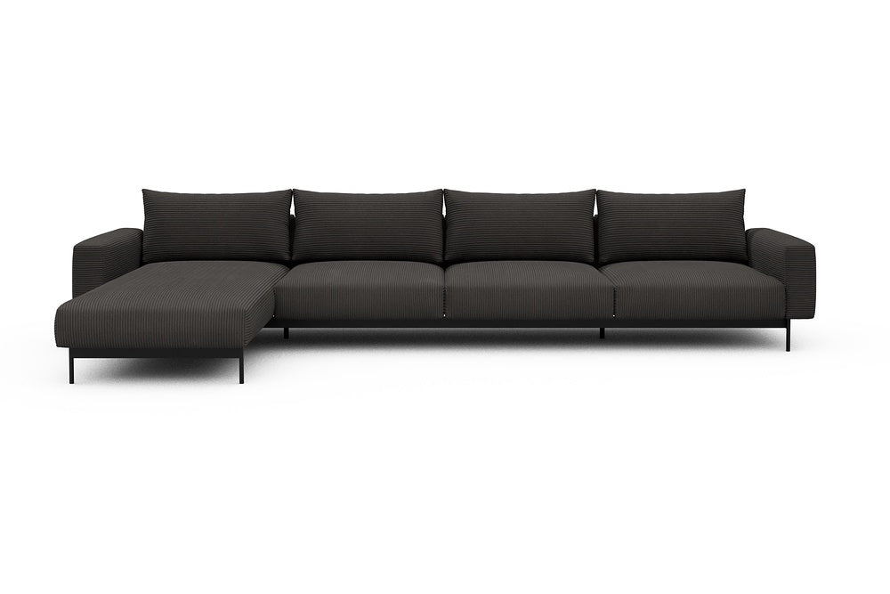 Arthon Modular Sofa - D3M - 395 x 185 cm - Chaise + 3 Seater - 597 Corduroy Charcoal