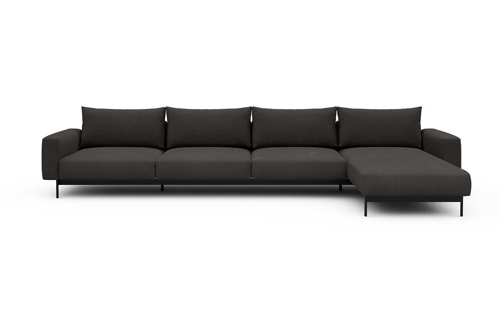 Arthon Modular Sofa - D3 - 395 x 185 cm - 3 Seater + Chaise - 597 Corduroy Charcoal