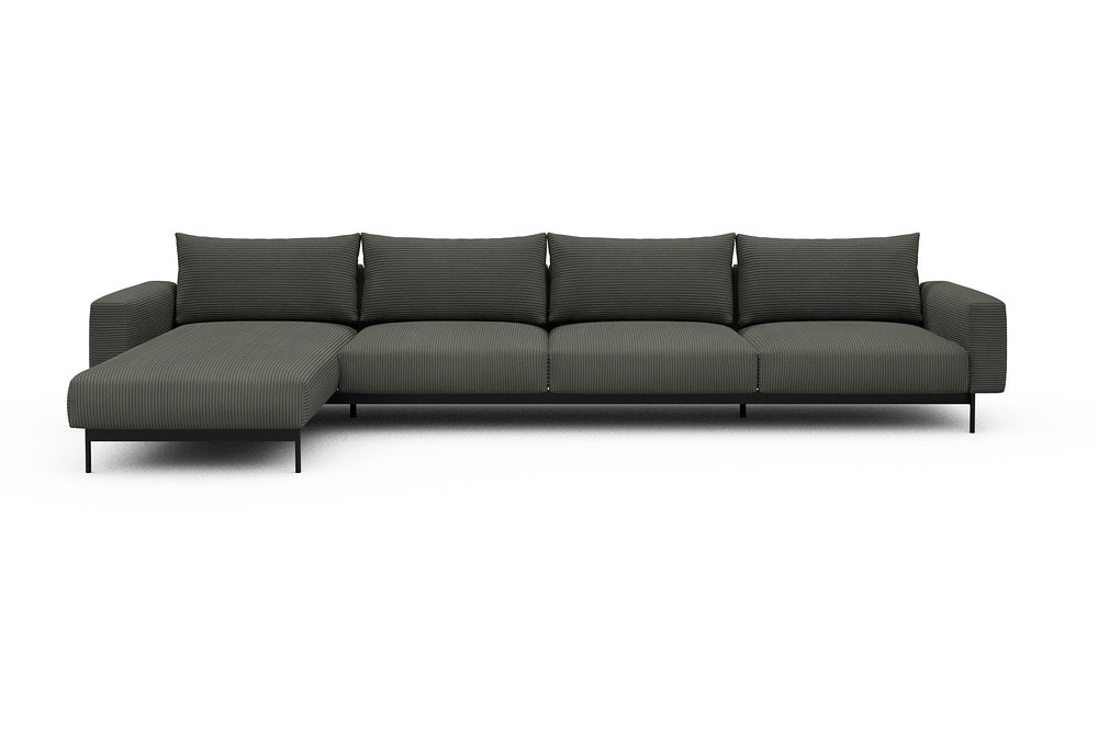 Arthon Modular Sofa - D3M - 395 x 185 cm - Chaise + 3 Seater - 598 Corduroy Sage
