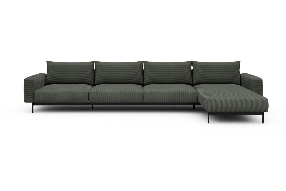 Arthon Modular Sofa - D3 - 395 x 185 cm - 3 Seater + Chaise - 598 Corduroy Sage