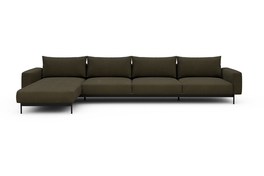 Arthon Modular Sofa - D3M - 395 x 185 cm - Chaise + 3 Seater - 599 Corduroy Olive