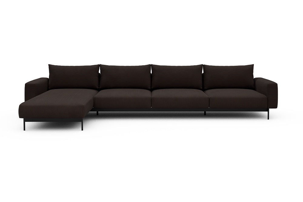 Arthon Modular Sofa - D3M - 395 x 185 cm - Chaise + 3 Seater - 600 Corduroy Cocoa