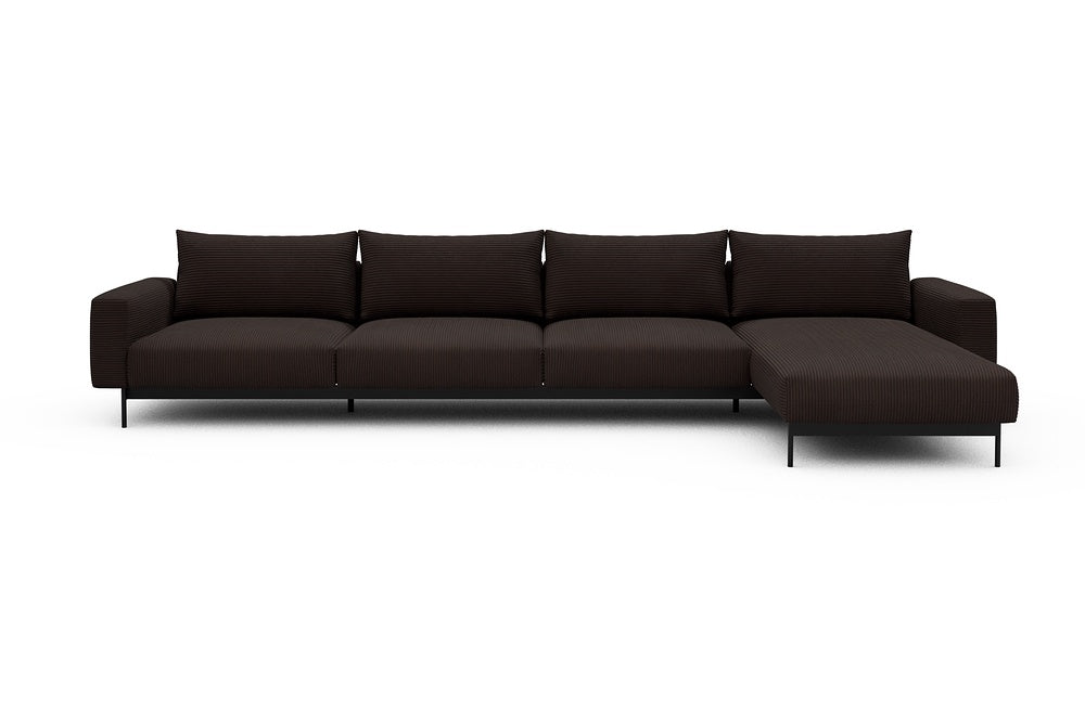 Arthon Modular Sofa - D3 - 395 x 185 cm - 3 Seater + Chaise - 600 Corduroy Cocoa