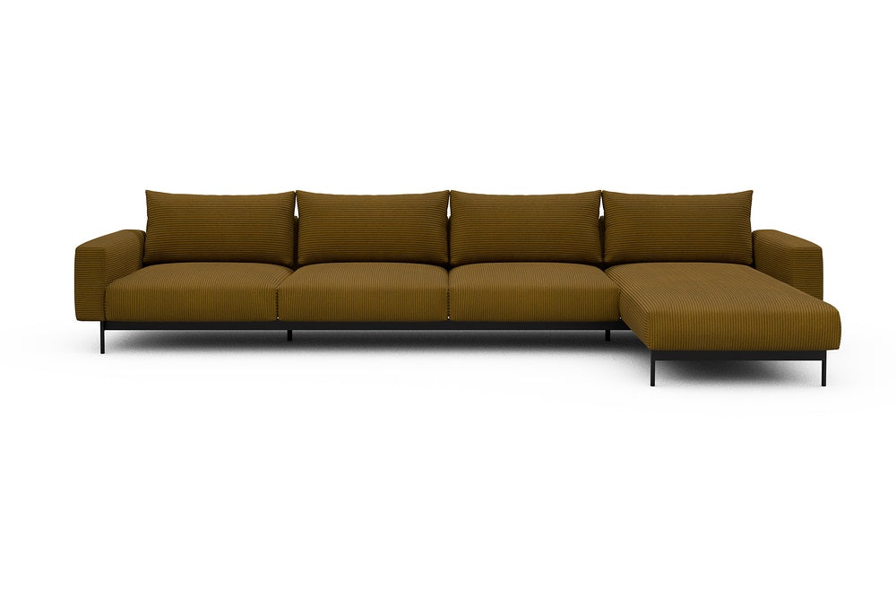 Arthon Modular Sofa - D3 - 395 x 185 cm - 3 Seater + Chaise - 601 Corduroy Ochre